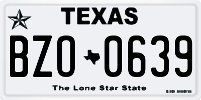 TX license plate BZO0639