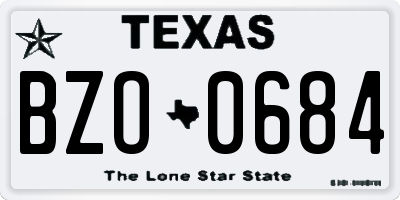 TX license plate BZO0684
