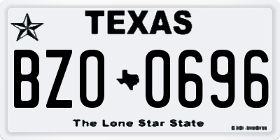 TX license plate BZO0696