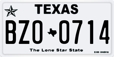 TX license plate BZO0714