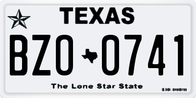 TX license plate BZO0741
