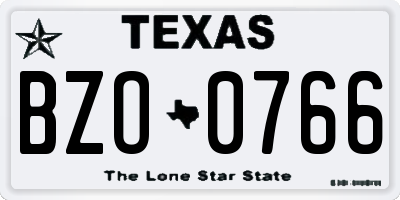 TX license plate BZO0766