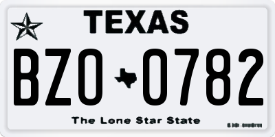 TX license plate BZO0782
