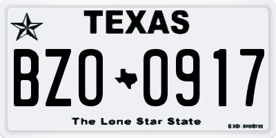 TX license plate BZO0917