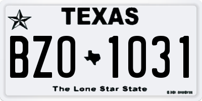 TX license plate BZO1031