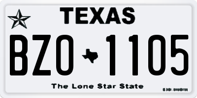TX license plate BZO1105