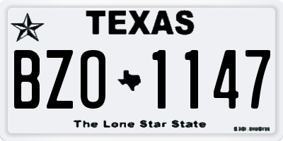 TX license plate BZO1147