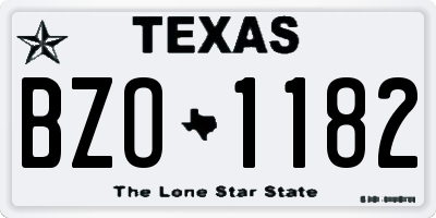 TX license plate BZO1182