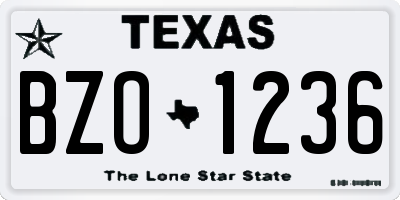 TX license plate BZO1236