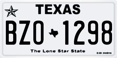 TX license plate BZO1298