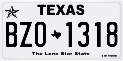 TX license plate BZO1318