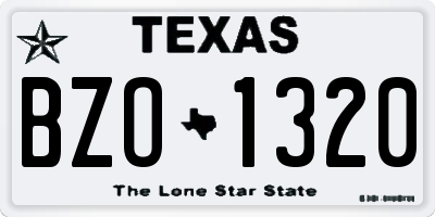 TX license plate BZO1320
