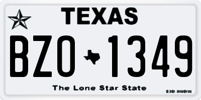TX license plate BZO1349