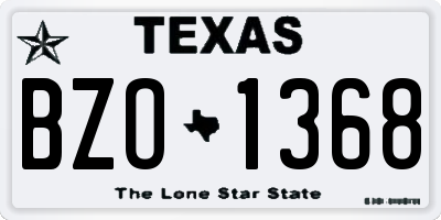 TX license plate BZO1368