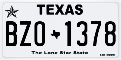 TX license plate BZO1378