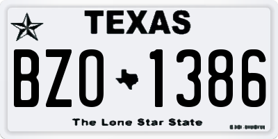 TX license plate BZO1386