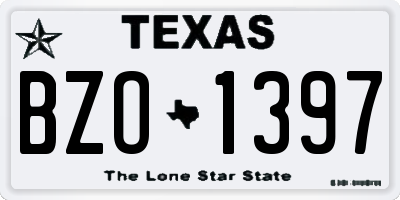 TX license plate BZO1397