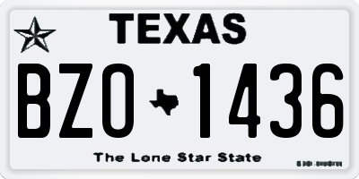 TX license plate BZO1436