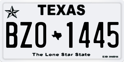 TX license plate BZO1445