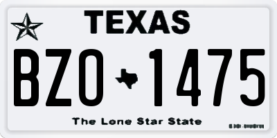 TX license plate BZO1475