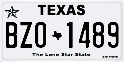 TX license plate BZO1489