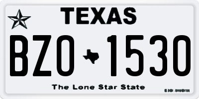 TX license plate BZO1530