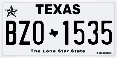 TX license plate BZO1535