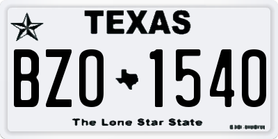 TX license plate BZO1540