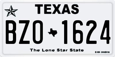 TX license plate BZO1624