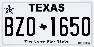 TX license plate BZO1650