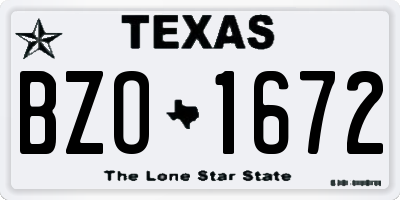 TX license plate BZO1672