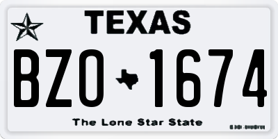 TX license plate BZO1674