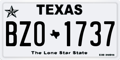 TX license plate BZO1737