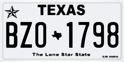 TX license plate BZO1798