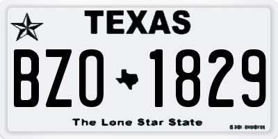 TX license plate BZO1829