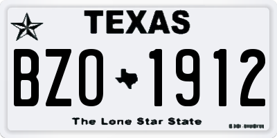 TX license plate BZO1912