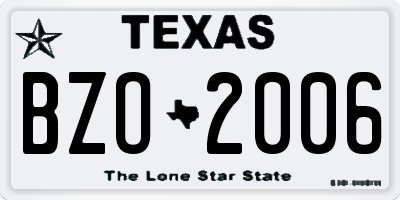 TX license plate BZO2006