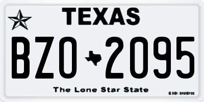TX license plate BZO2095