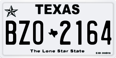 TX license plate BZO2164