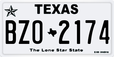 TX license plate BZO2174