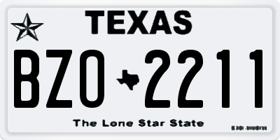TX license plate BZO2211