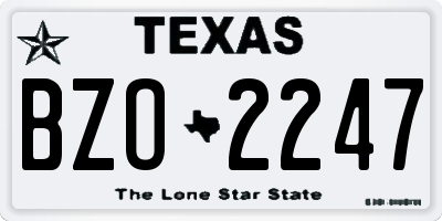 TX license plate BZO2247