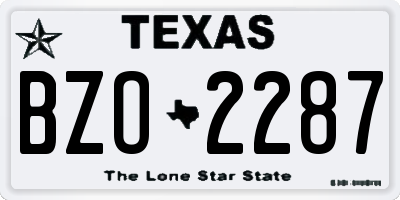 TX license plate BZO2287
