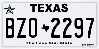 TX license plate BZO2297
