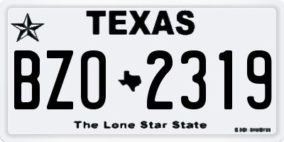 TX license plate BZO2319