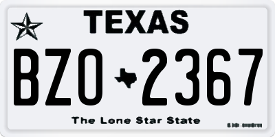TX license plate BZO2367