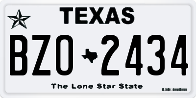 TX license plate BZO2434