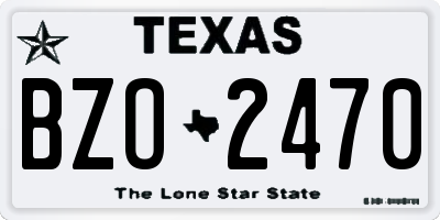 TX license plate BZO2470