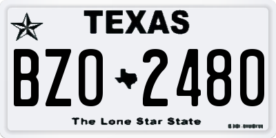 TX license plate BZO2480