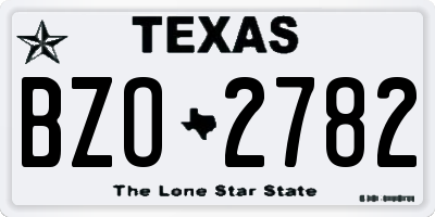 TX license plate BZO2782